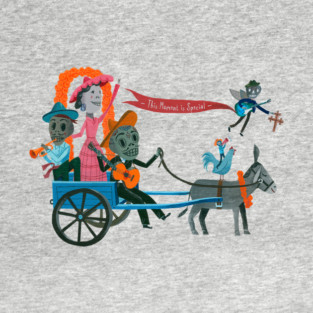 Dia de Muertos Cart Burro T-Shirt