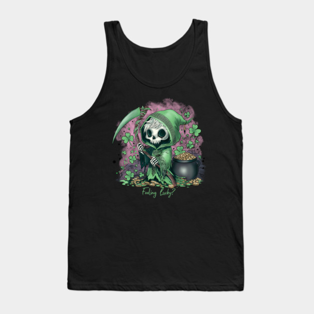 St. Patrick's Day Grim Reaper Tank Top by H. R. Sinclair