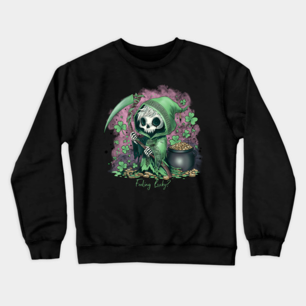 St. Patrick's Day Grim Reaper Crewneck Sweatshirt by H. R. Sinclair