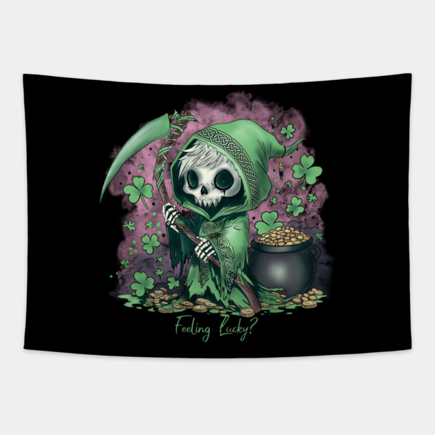 St. Patrick's Day Grim Reaper Tapestry by H. R. Sinclair