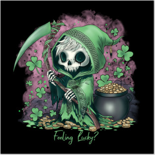 St. Patrick's Day Grim Reaper Posters and Art