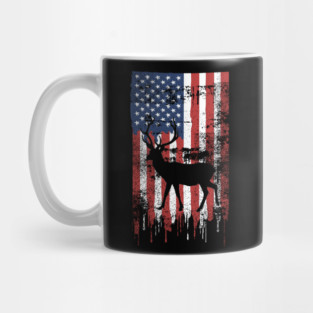 American Flag Deer Hunting Mug