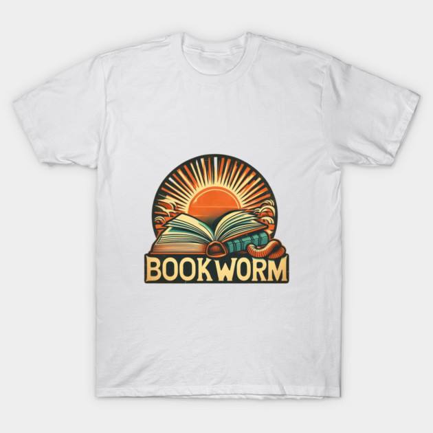 Bookworm Retro Sunset – Open Book Aesthetic T-Shirt by Ben's Store 1