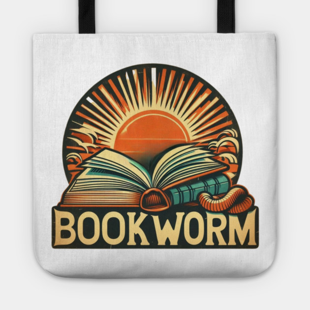Bookworm Retro Sunset – Open Book Aesthetic Tote by Ben's Store 1