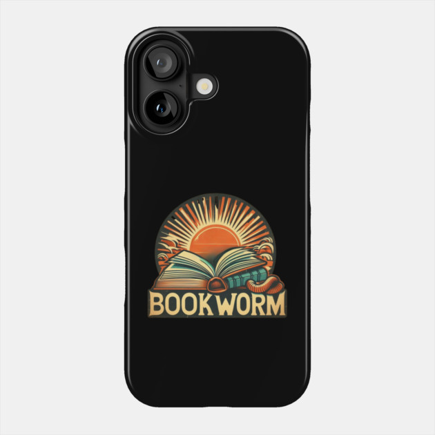 Bookworm Retro Sunset – Open Book Aesthetic Phone Case by Ben's Store 1