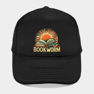 Bookworm Retro Sunset – Open Book Aesthetic Hat