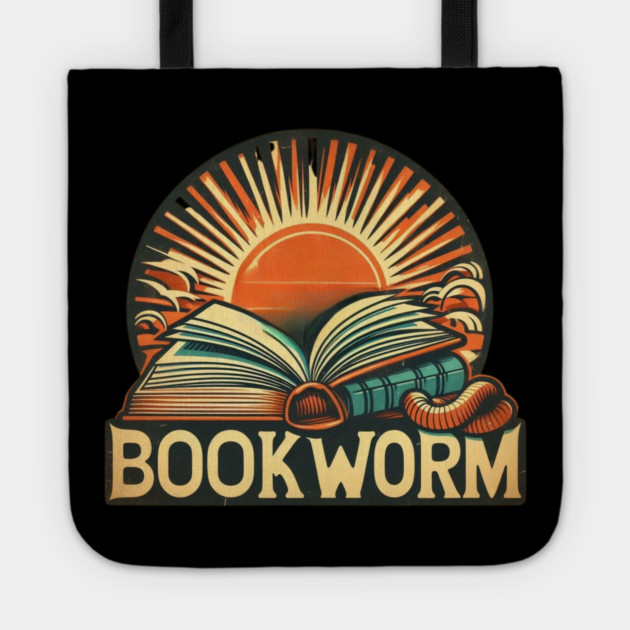 Bookworm Retro Sunset – Open Book Aesthetic Tote by Ben's Store 1