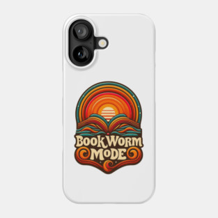 Bookworm Retro Sunset – Open Book Aesthetic Phone Case