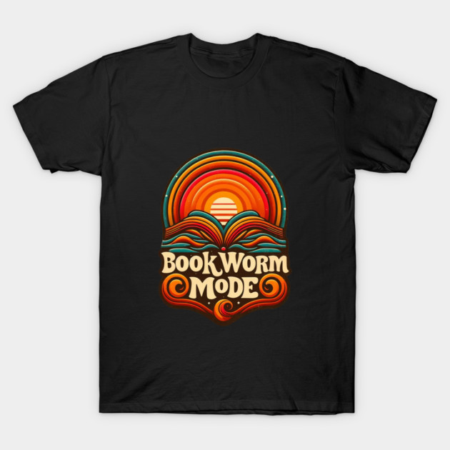 Bookworm Retro Sunset – Open Book Aesthetic T-Shirt by Ben's Store 1