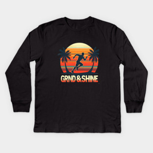 Grind&Shine-Stylish Vintage style jogging hobby Kids Long Sleeve T-Shirt