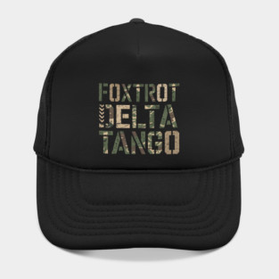 Foxtrot Delta Tango Military Camo Phonetic Alphabet Hat