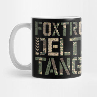 Foxtrot Delta Tango Military Camo Phonetic Alphabet Mug