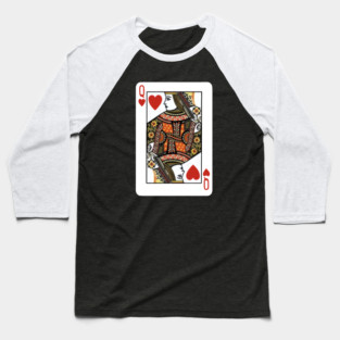 Vintage Queen of Hearts playing card Baseball T-Shirt