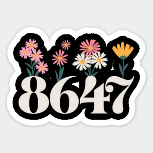 8647 Floral Anti-Trump Retro Vintage Political Statement Magnet