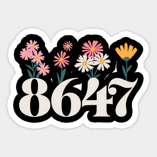 8647 Floral Anti-Trump Retro Vintage Political Statement Magnet by ArtistTee ⭐⭐⭐⭐⭐