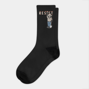 Vintage The Resist Bear Nation Park Socks