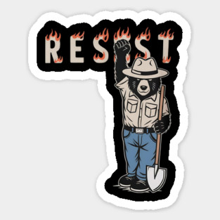 Vintage The Resist Bear Nation Park Magnet