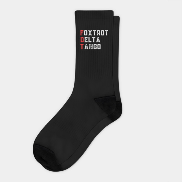 Foxtrot-Delta-Tango Socks by Creatifly Graphic Tees
