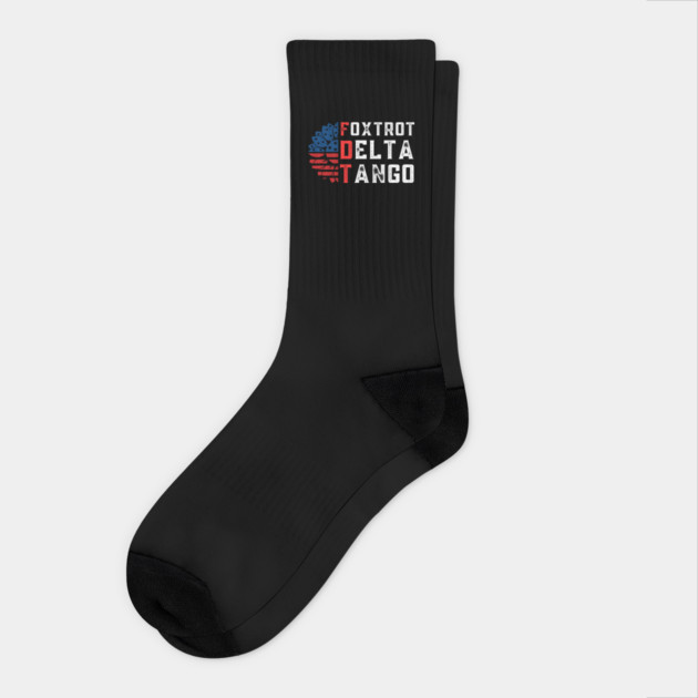 Foxtrot-Delta-Tango Socks by Creatifly Graphic Tees