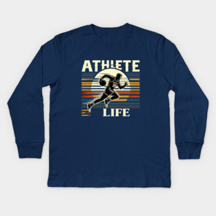Athlete Life- Vintage Style Sports&Fitness Kids Long Sleeve T-Shirt