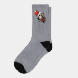 Ghost and Red Balloon Socks