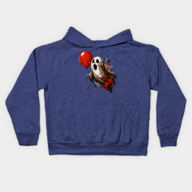 Ghost and Red Balloon Kids Hoodie by H. R. Sinclair