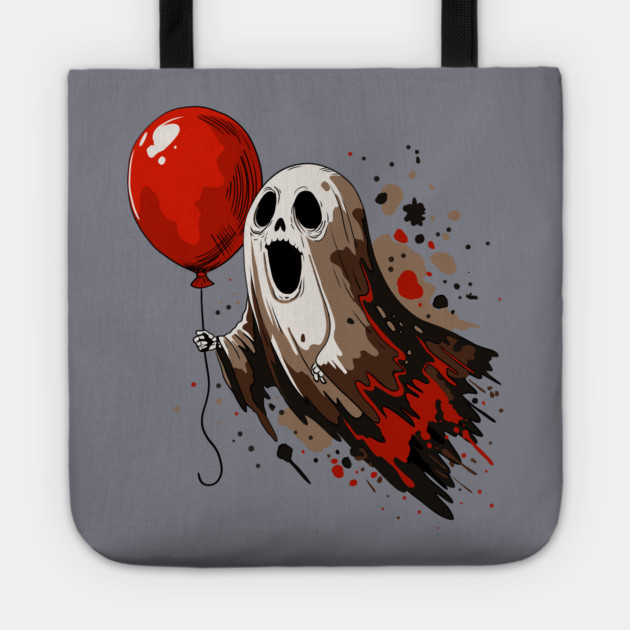 Ghost and Red Balloon Tote by H. R. Sinclair