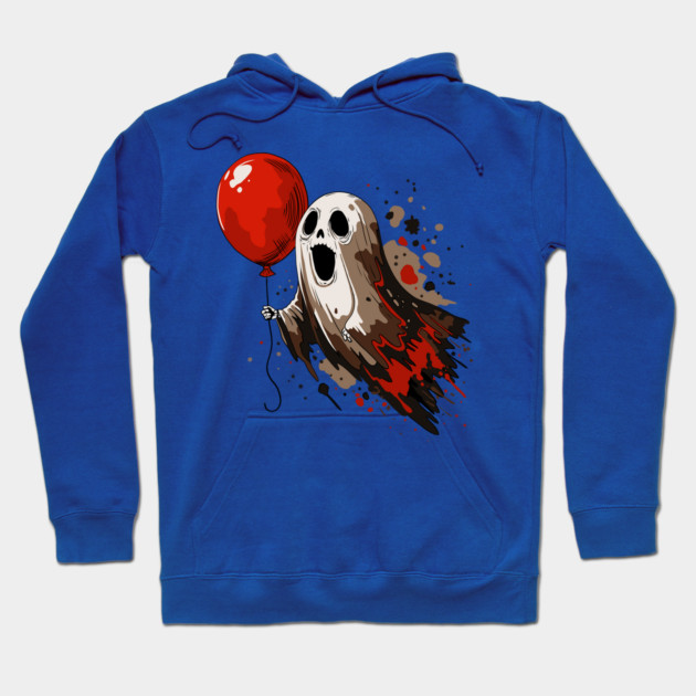 Ghost and Red Balloon Hoodie by H. R. Sinclair