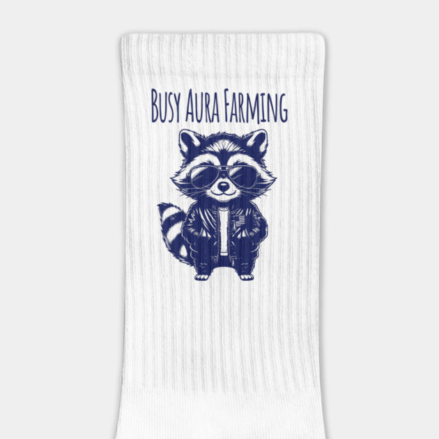 Busy Aura Farming, funny raccoon looking too cool by Luxinda