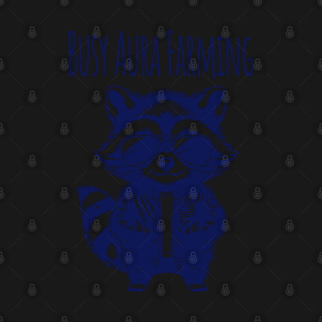 Busy Aura Farming, funny raccoon looking too cool by Luxinda