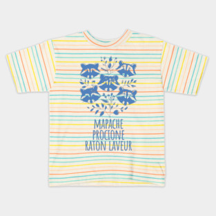 International Bouquet of Racoons, vintage design Kids T-Shirt