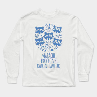 International Bouquet of Racoons, vintage design Long Sleeve T-Shirt