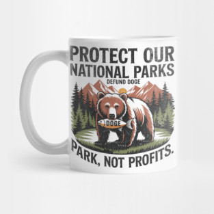 Support National Parks Defund DOGE Parks Not Profits Retro Vintage Mug