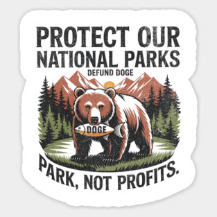 Support National Parks Defund DOGE Parks Not Profits Retro Vintage Magnet