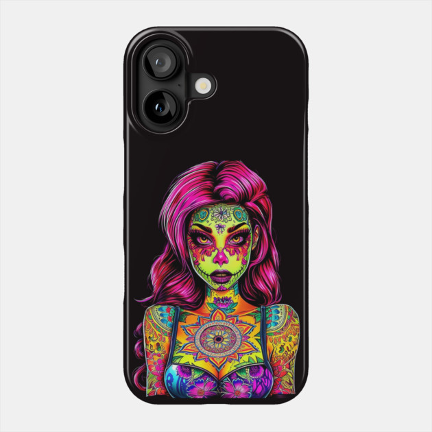 Skull Girl Tattoo Phone Case by animegirlnft