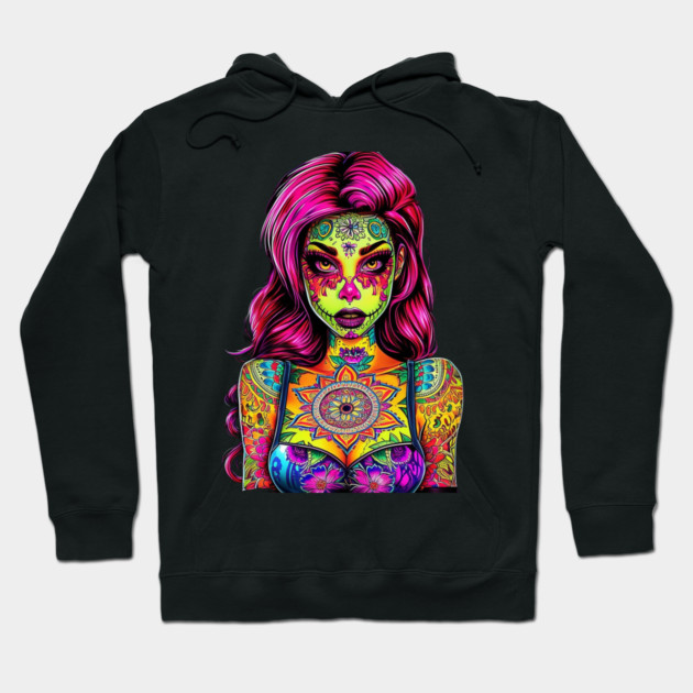 Skull Girl Tattoo Hoodie by animegirlnft