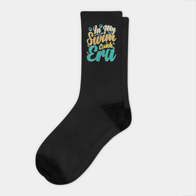 In My Swim Coach Era - Fun Swimming Design Socks by Otaku Vibes