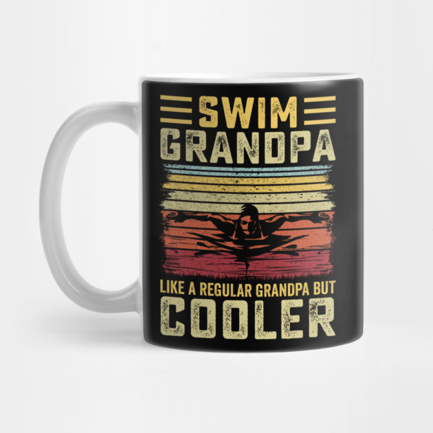 Swim Grandpa - Retro Sunset Swimmer Design by Otaku Vibes
