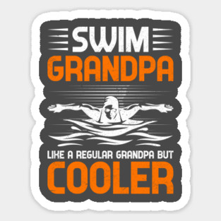 Swim Grandpa - Bold Black & White Design Sticker