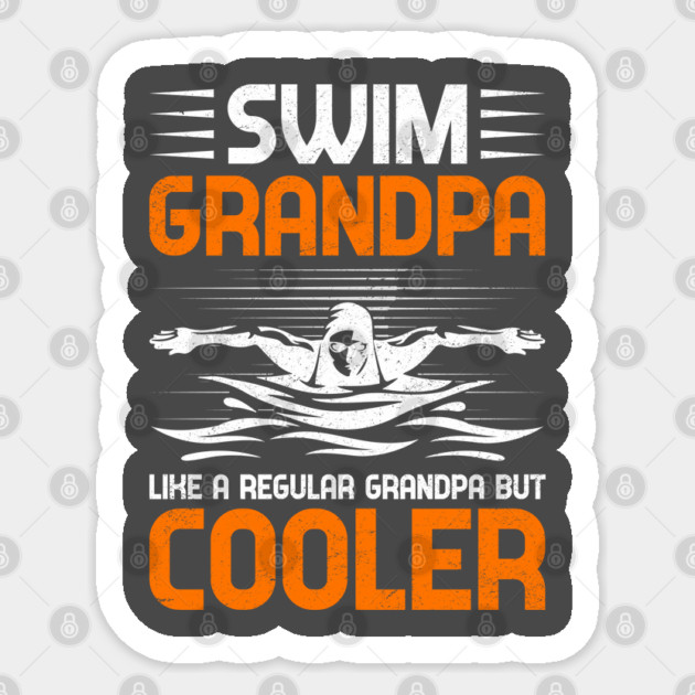 Swim Grandpa - Bold Black & White Design Sticker by Otaku Vibes