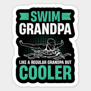 Swim Grandpa - Wave Motion Design Sticker