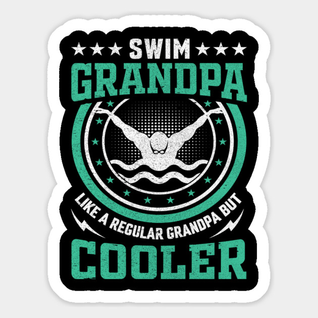 Swim Grandpa - Vintage Circle Swimmer Design Magnet by Otaku Vibes
