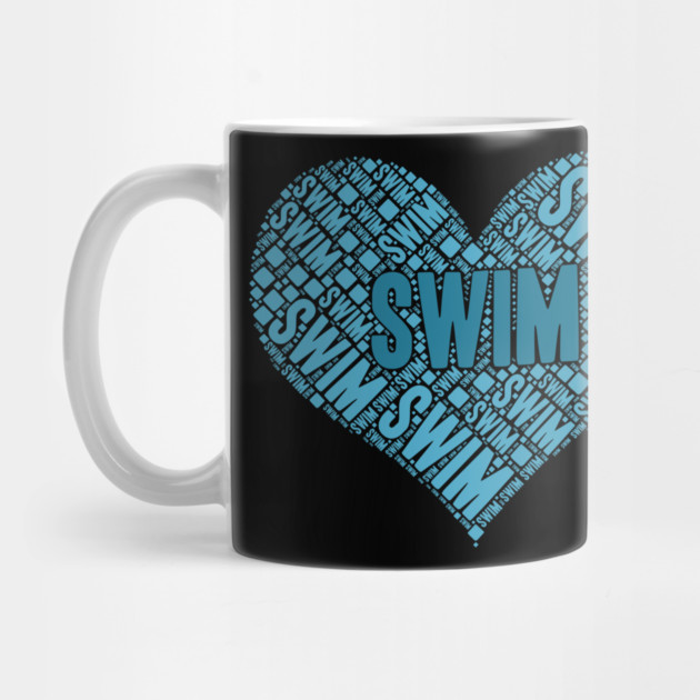 Swim Word Cloud - Heart Shaped Swimming Typography by Otaku Vibes