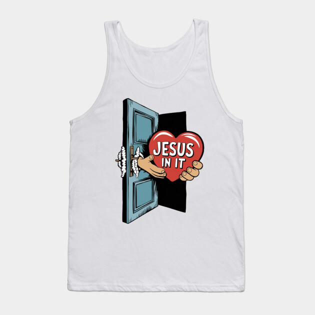 Jesus In My Heart - Hands Holding Heart Tank Top by Rox