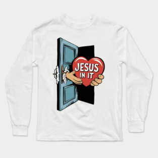 Jesus In My Heart - Hands Holding Heart Long Sleeve T-Shirt