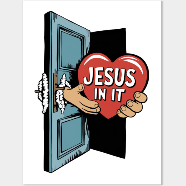 Jesus In My Heart - Hands Holding Heart Wall Art by Rox