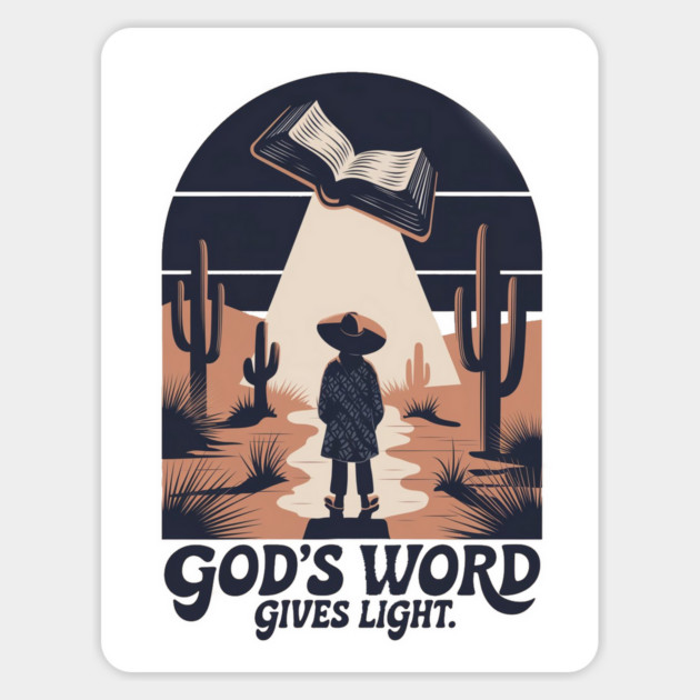 Light of the Word - Man Holding the Holy Bible Christian POD Design Magnet by Rox