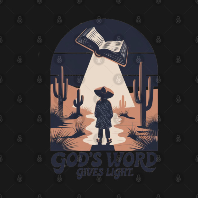Light of the Word - Man Holding the Holy Bible Christian POD Design by Rox