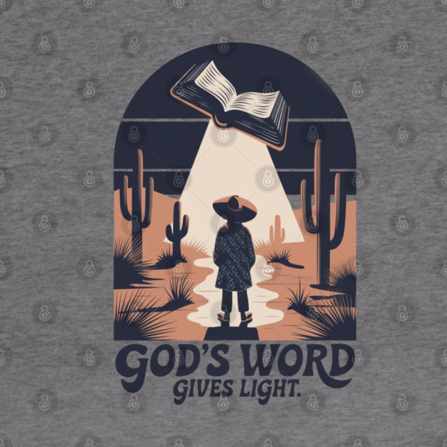 Light of the Word - Man Holding the Holy Bible Christian POD Design by Rox