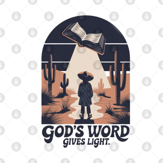 Light of the Word - Man Holding the Holy Bible Christian POD Design by Rox